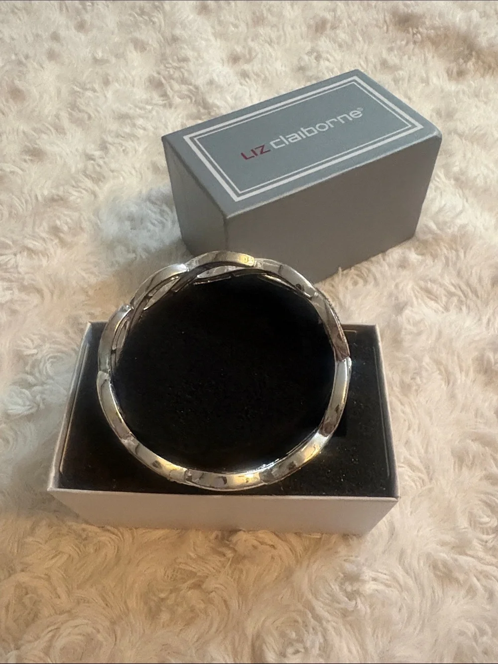 Liz Claiborne Silver Crystal Twist Bracelet